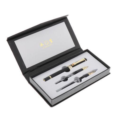 Aluminum Fountain Pen School Office Students Stationery Black