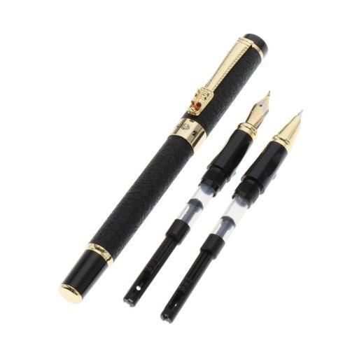 Aluminum Fountain Pen School Office Students Stationery Black