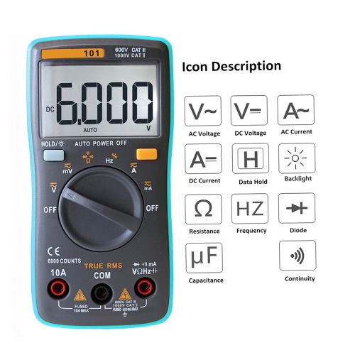 RICHMETERS RM101 True RMS Multifunctional LCD Digital
