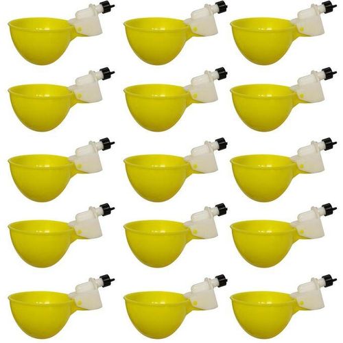 15Pcs Chicken Waterer Automatic Drinker Chicken Feeder Plastic Poultry Water Drinking Cups Poultry Farm Animal Supplies