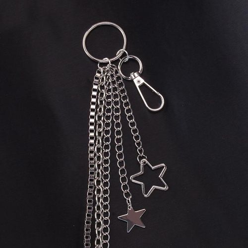 Rock Metal Jeans Trousers Chain Men Women Punk Key Chain Pentagram Pendant Wallet Keychain Hip-Hop