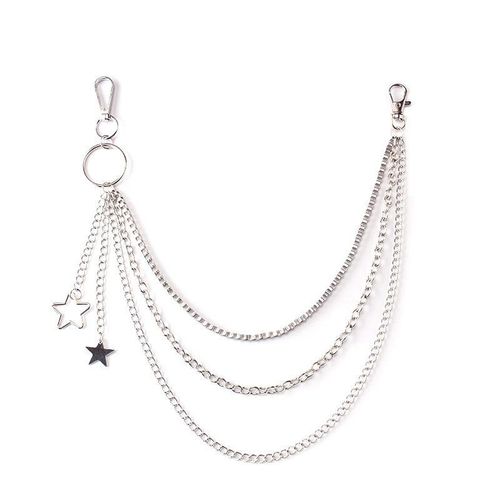Rock Metal Jeans Trousers Chain Men Women Punk Key Chain Pentagram Pendant Wallet Keychain Hip-Hop