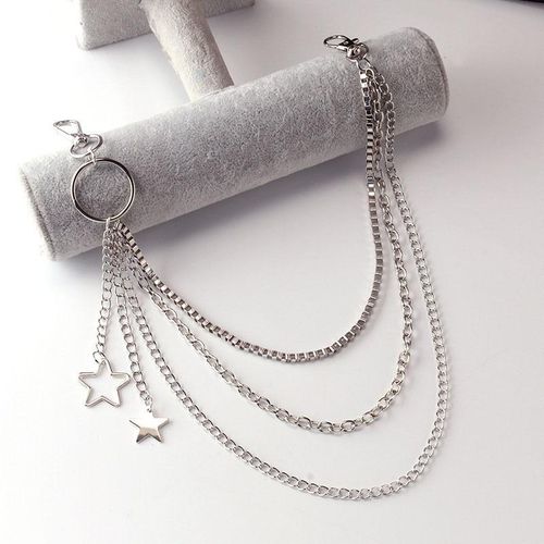 Rock Metal Jeans Trousers Chain Men Women Punk Key Chain Pentagram Pendant Wallet Keychain Hip-Hop