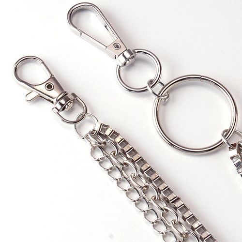 Rock Metal Jeans Trousers Chain Men Women Punk Key Chain Pentagram Pendant Wallet Keychain Hip-Hop