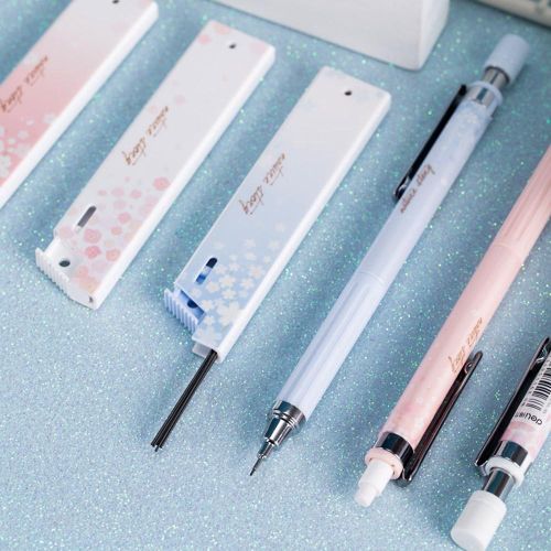 Deli Mechanical Pencil Set Automatic Drafting Pencil Includes 3 Pencils/3 Pack 0.5mm Lead Refills Drawing Pencil Refillable for Drafting/Sketching/Illustrations/Architecture 3-Count NO5116