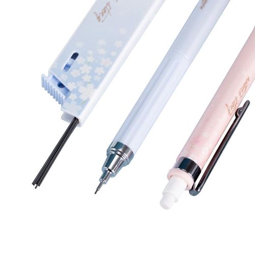 Deli Mechanical Pencil Set Automatic Drafting Pencil Includes 3 Pencils/3 Pack 0.5mm Lead Refills Drawing Pencil Refillable for Drafting/Sketching/Illustrations/Architecture 3-Count NO5116