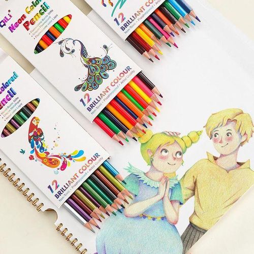 12 Colors Water Soluble Color Pencil Student Drawing Crayon
