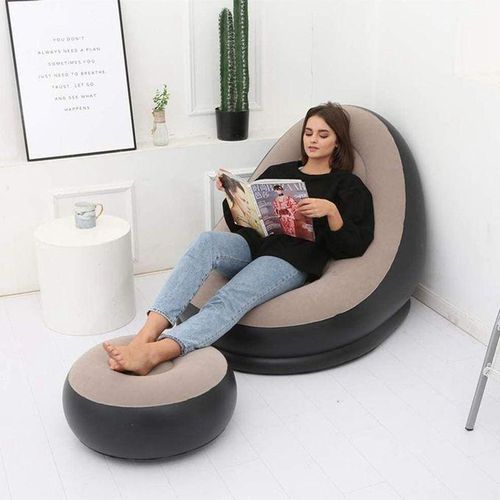 2Pcs/Set Lazy Inflatable Sofa Couch+Pedal Thickened Outdoor