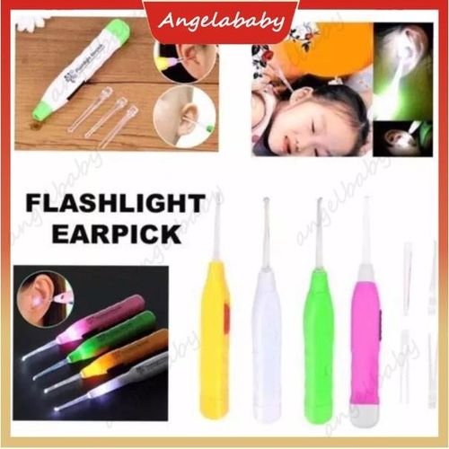 1pcs LED Flashlight Ear Pick Cleaner Earpick Remove Spoon Curette Baby Child Ear Wax Care Tools