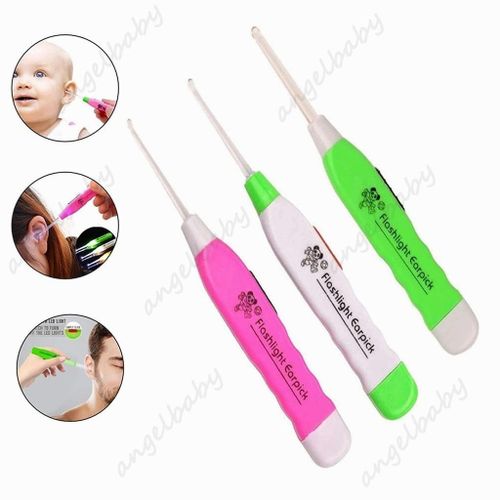 1pcs LED Flashlight Ear Pick Cleaner Earpick Remove Spoon Curette Baby Child Ear Wax Care Tools