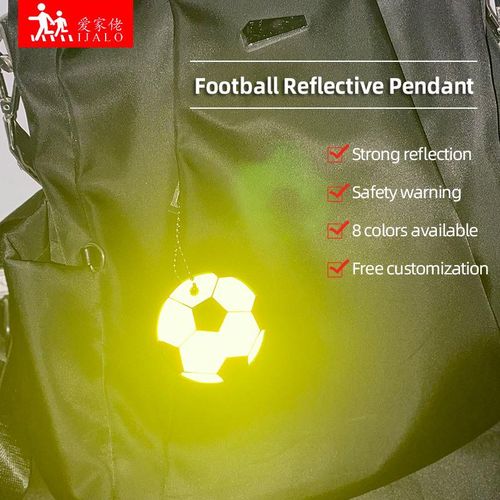 6cm Football Pattern Reflective Keychain Safety Reflector Bag Keyrings Accessories For Backpack Jackets Stroller Wheelchairs