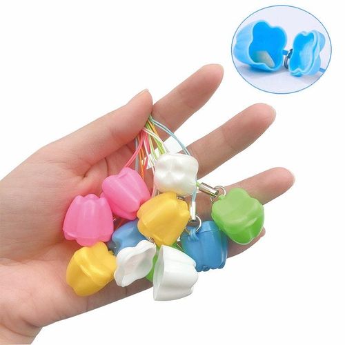 10Pcs Dental Plastic Deciduous Tooth Organizer Baby Kids Milk Teeth Storage Container Dental Clinic Gift