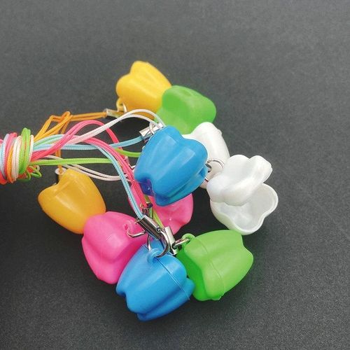 10Pcs Dental Plastic Deciduous Tooth Organizer Baby Kids Milk Teeth Storage Container Dental Clinic Gift