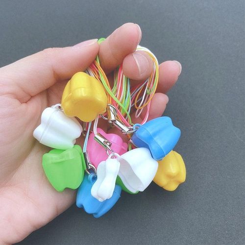 10Pcs Dental Plastic Deciduous Tooth Organizer Baby Kids Milk Teeth Storage Container Dental Clinic Gift