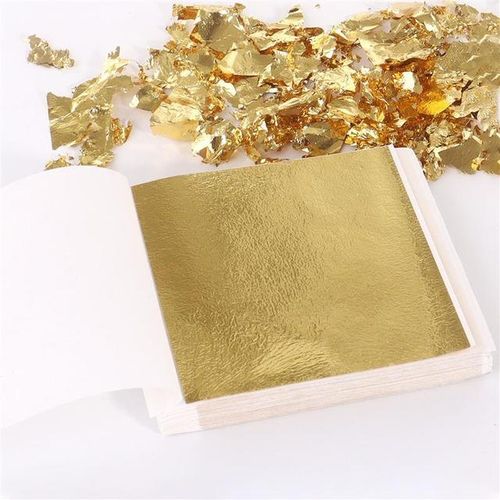 100sheets Imitation Gold Foil Paper Leaf Gilding Diy Epoxy Resin Silicone Mold Jewelry Making Filling Decorate Resin Crafts Tool