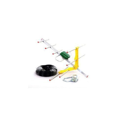 Phelistar Pack of Free to Air Decoder+Outdoor Antenna-Silver/Black