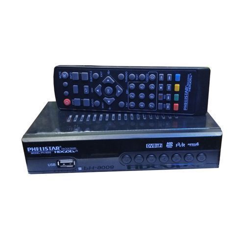 Phelistar Pack of Free to Air Decoder+Outdoor Antenna-Silver/Black
