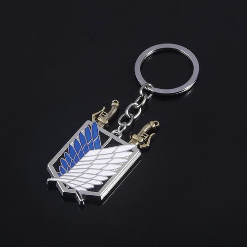 Attack On Titan Keychain Wings Of Liberty Freedom Scouting Legion Eren Keyring For Women Man Cartoon Car Bag Pendant Jewelry