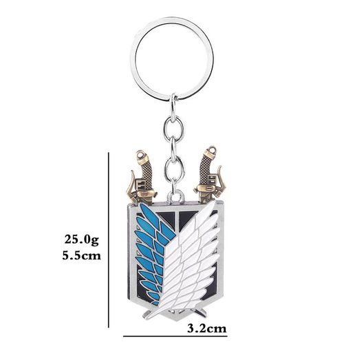 Attack On Titan Keychain Wings Of Liberty Freedom Scouting Legion Eren Keyring For Women Man Cartoon Car Bag Pendant Jewelry