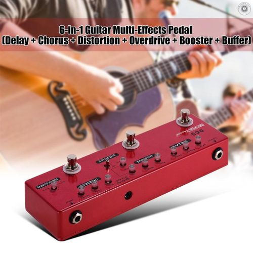 ? MOSKY DC5 6-in-1 Guitar Multi-Effects Pedal Delay + Chorus + Distortion + Overdrive + Booster + Buffer Full Metal Shell with True Bypass