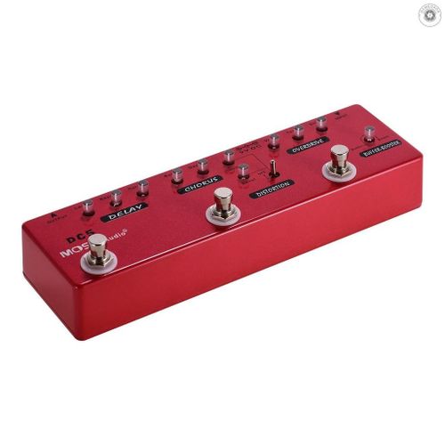 ? MOSKY DC5 6-in-1 Guitar Multi-Effects Pedal Delay + Chorus + Distortion + Overdrive + Booster + Buffer Full Metal Shell with True Bypass