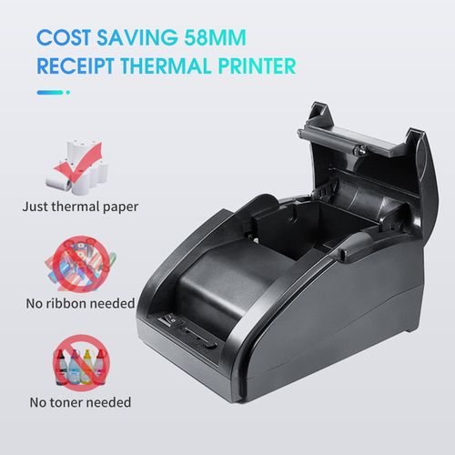 58mm Receipt Thermal Printer USB BT Mini Portable Label Printer Supermarket Receipt Bill Printing Compatible for iOS Android Windows ESC/POS Print Commands NO5114