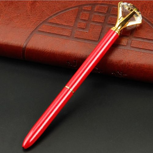 6 Rhinestone Head Ballpoint Pen Metal Pen Ballpoint