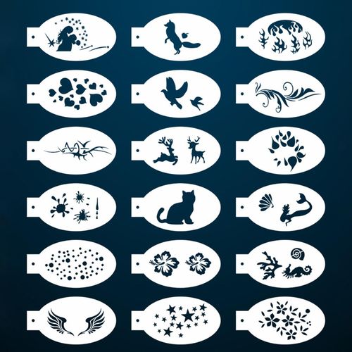 2x18 Face Painting Stencils Body Paint Stencils For Show