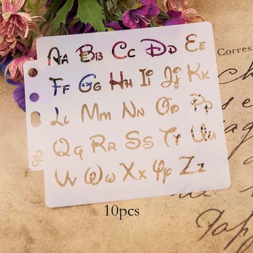 10Pcs Reusable Alphabet Stencils DIY Projects ,Letter Painting