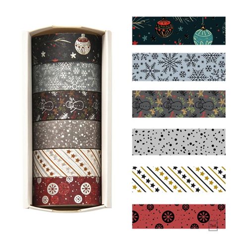 6 Roll Vintage Washi Tape Set Colorful Refreshing Style