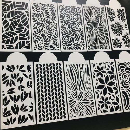 10pc Slimline Stencils Painting Templates For Scrapbook Cake Tile Furniture Wall Floor Decor Craft Draw Tracing Stencils