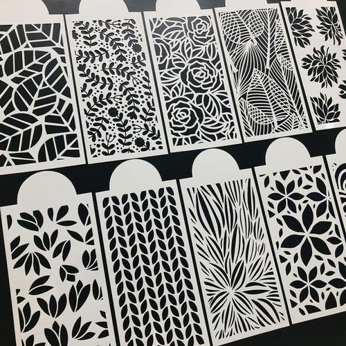 10pc Slimline Stencils Painting Templates For Scrapbook Cake Tile Furniture Wall Floor Decor Craft Draw Tracing Stencils