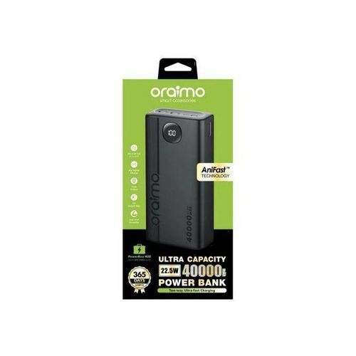 Oraimo  40000mAh 22.5W QC3 Two Way Fast Charging Power Bank -Black