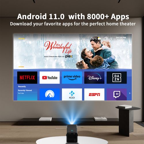 Tikin Android Projector Low Noise Wireless Home Theater Projectors