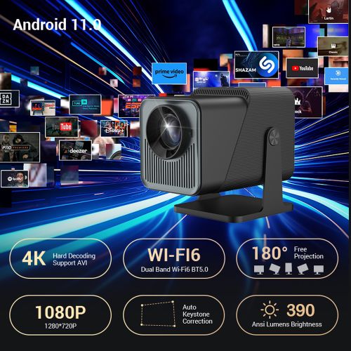 Tikin Android Projector Low Noise Wireless Home Theater Projectors