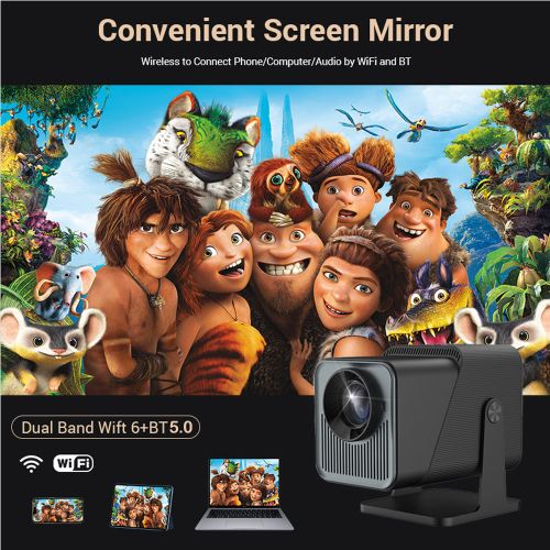 Tikin Android Projector Low Noise Wireless Home Theater Projectors