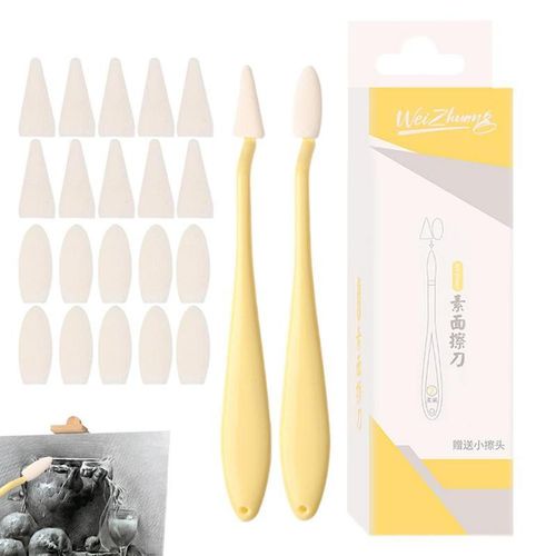 Sketch Drawing Tools Paper Art Blending Stumps Multipurpose Ergonomic Sketch Wipe Scrapers With Rub Sponge For Artist Charcoal