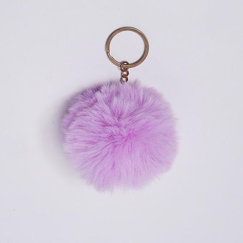 8mm Cute Fluffy Fake Fur Pompom Bag Keychain For Women Girls Soft Fur Ball Key Chain Car Keyring Charm Chain Pendant Jewelry