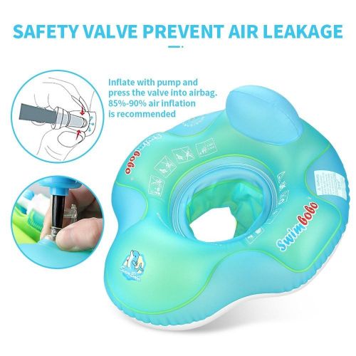 Swimbobo Cute Baby Pool Float Inflatable Baby Swim Float - blue My