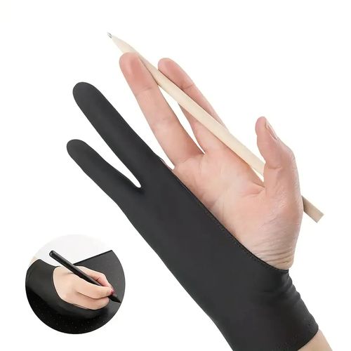 1pc Anti Smudge Two-finger Anti Touch Drawing Gloves For Drawing and Screen Board