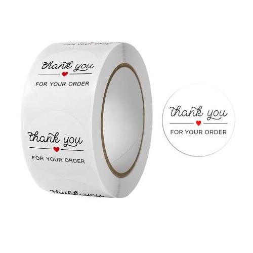 500pcs/Roll Thank You for Your Order Stickers Round DlY Decor Label