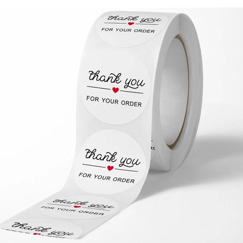 500pcs/Roll Thank You for Your Order Stickers Round DlY Decor Label
