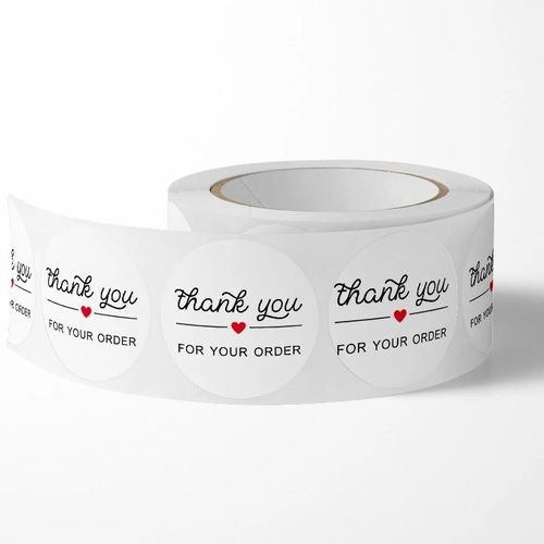 500pcs/Roll Thank You for Your Order Stickers Round DlY Decor Label