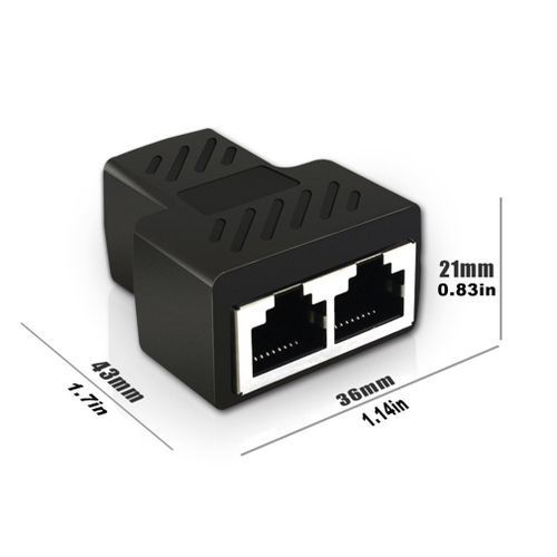 1 To 2 Ways RJ45 Ethernet LAN Network Splitter Double Adapter Ports Coupler Connector Extender Adapter Plug Connector Adapter