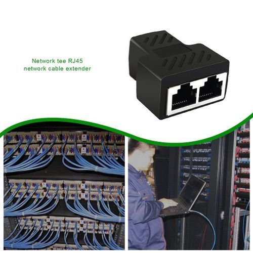 1 To 2 Ways RJ45 Ethernet LAN Network Splitter Double Adapter Ports Coupler Connector Extender Adapter Plug Connector Adapter