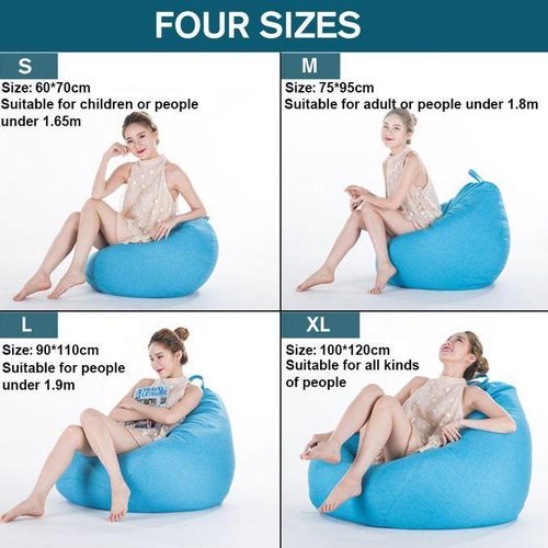 S/M/L/XL Sofa Cover Bean Bag Gaming Chair Beanbag Indoor &Ou
