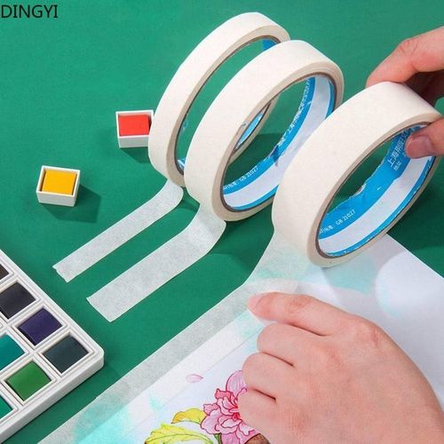 Watercolor Masking Tape Art Painting Adhesive Textured Tape Paper Writable Anti- Cover Glue Leave White Tool Art Supplies