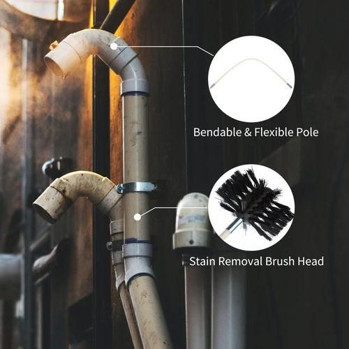 Chimney Cleaning Brush Kit 9PCS Poles with Nylon Brush Head