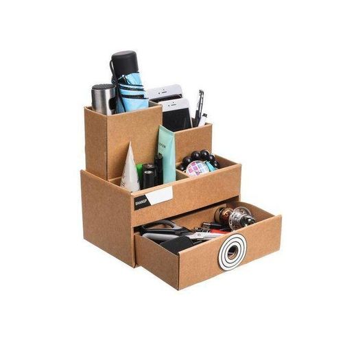 Storage Box Kraft Table Top Drawer Type Filing