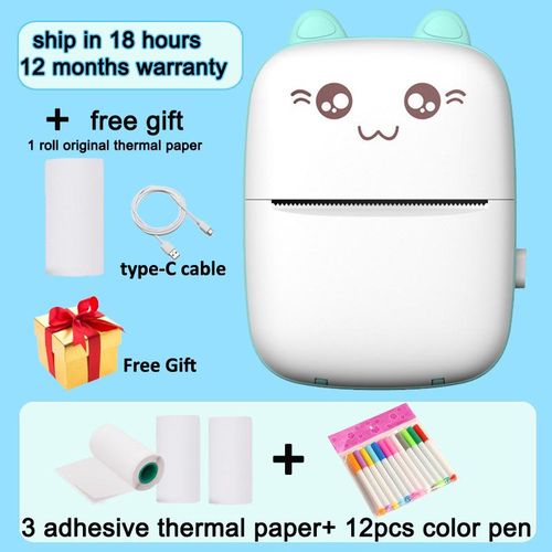 Mini Pocket Printer Bluetooth WIFI Wireless Connection Thermal Label White Color Paper Photo Title Note Label Printing For Gifts